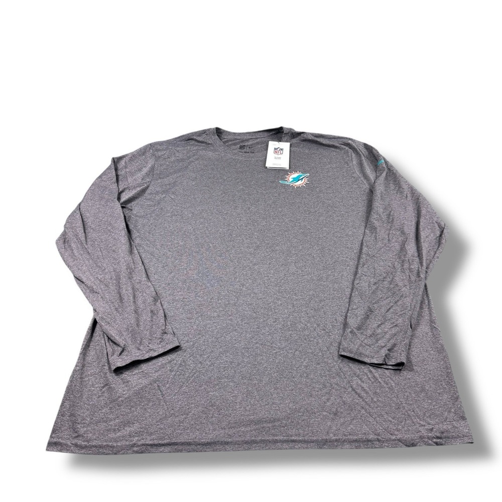 NWT Nike NFL On-Field Miami Dolphins Team-Issued L/S Dri-Fit T-Shirt Mens 3XL